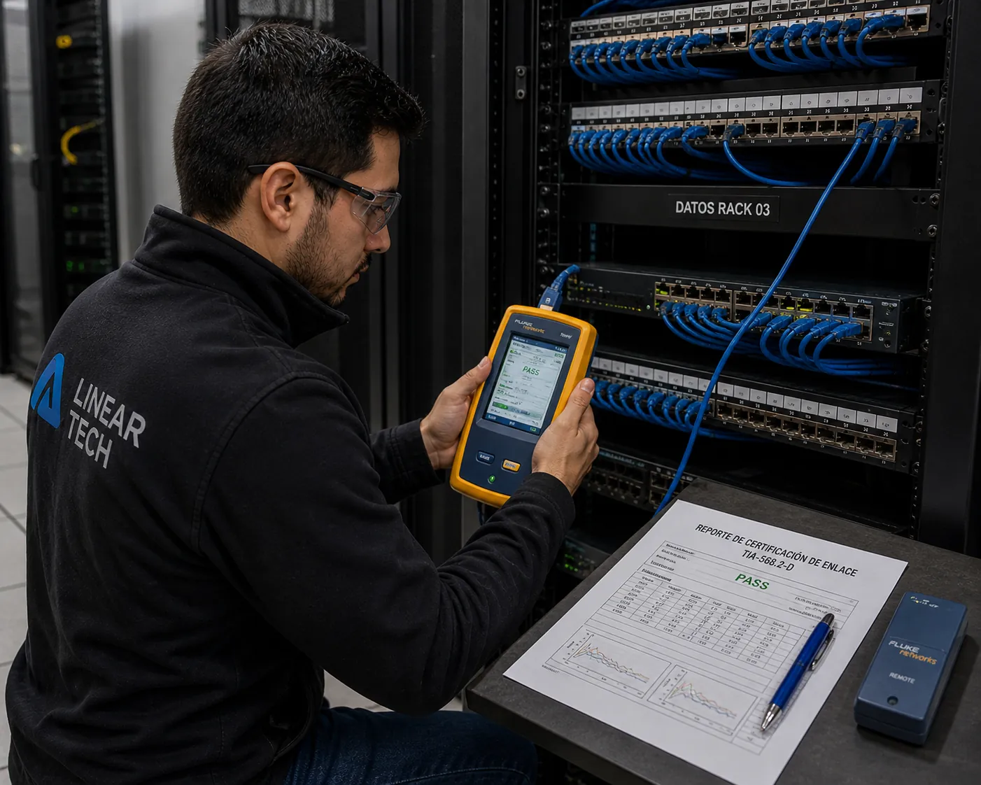 Certificación y prueba del enlace Ethernet