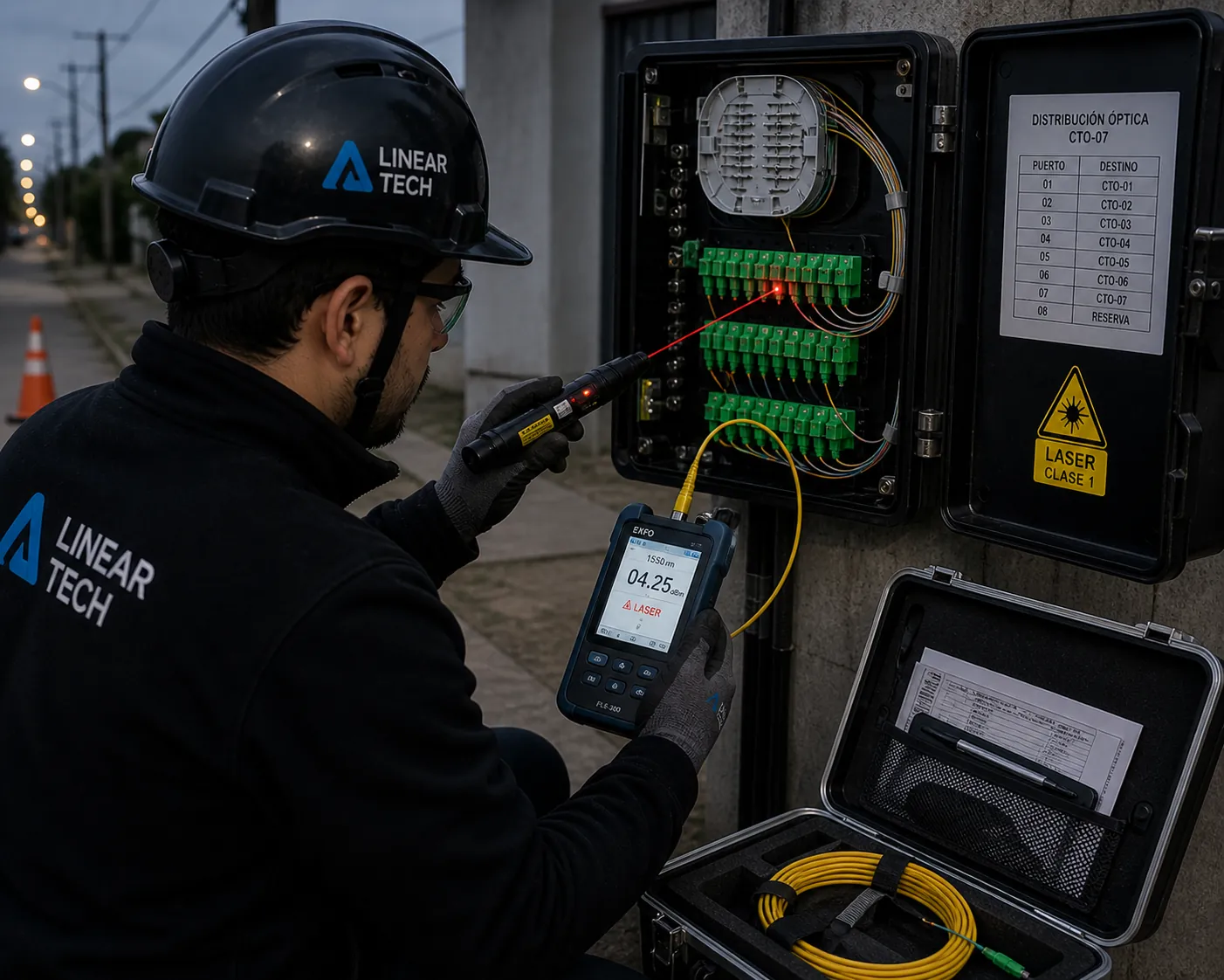 Prueba Visual Fault Locator en fibra óptica