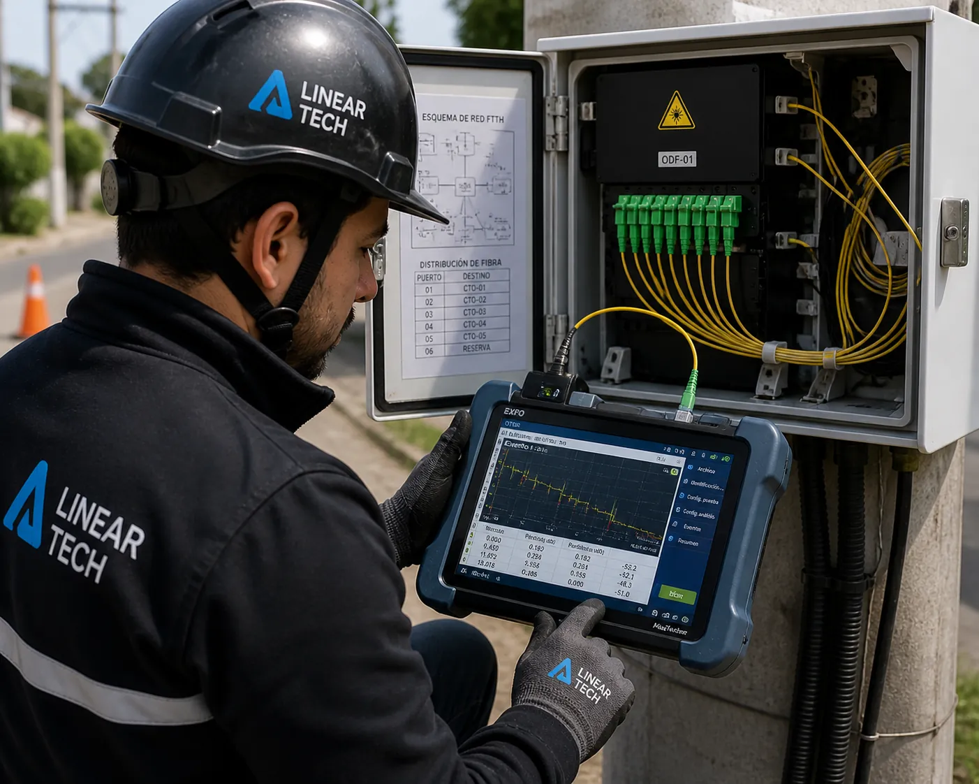 Prueba OTDR de fibra óptica