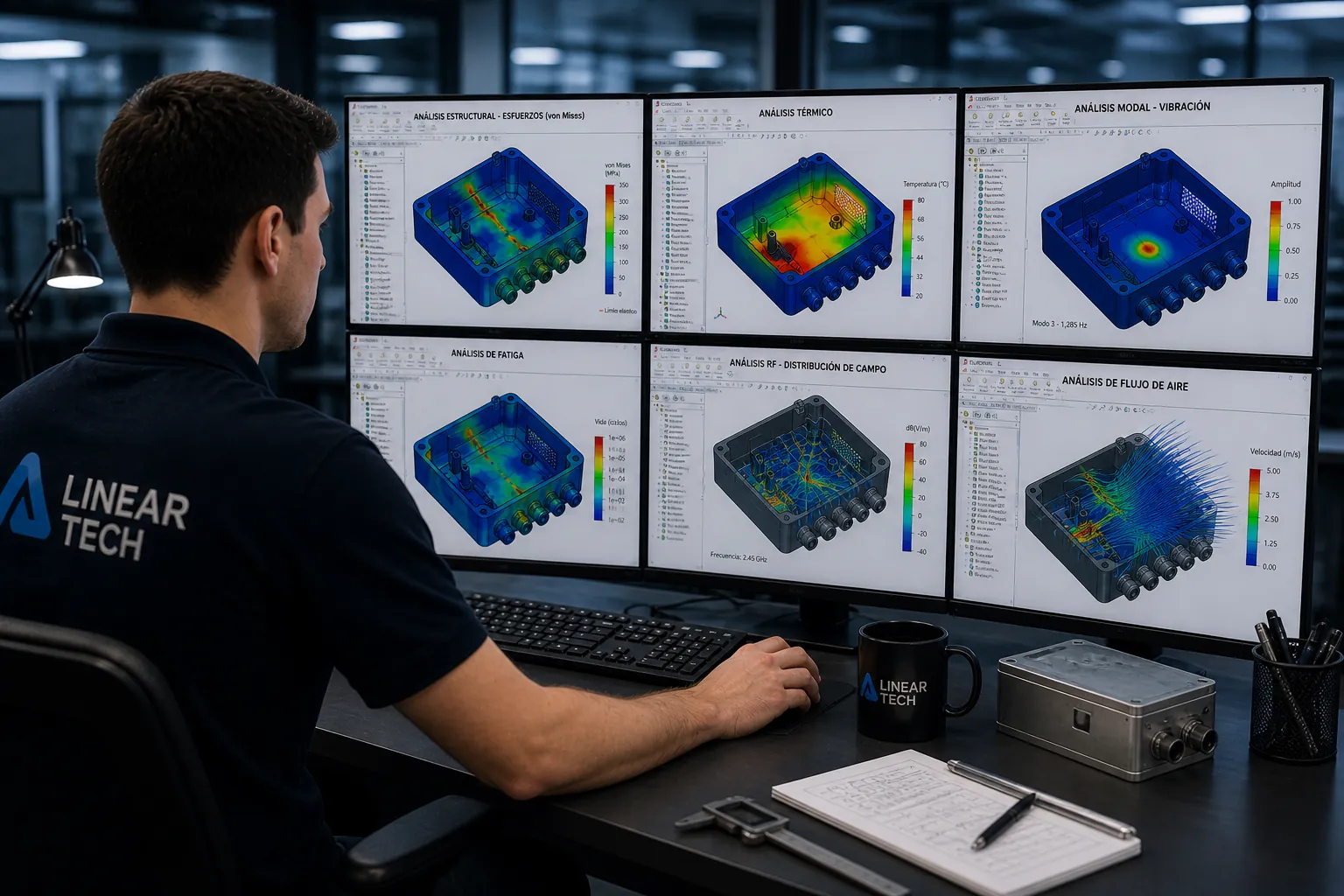 Análisis completo de pieza y simulaciones