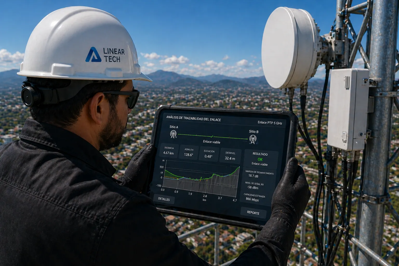 Trazabilidad técnica de enlace RF en tableta